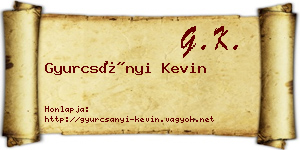 Gyurcsányi Kevin névjegykártya